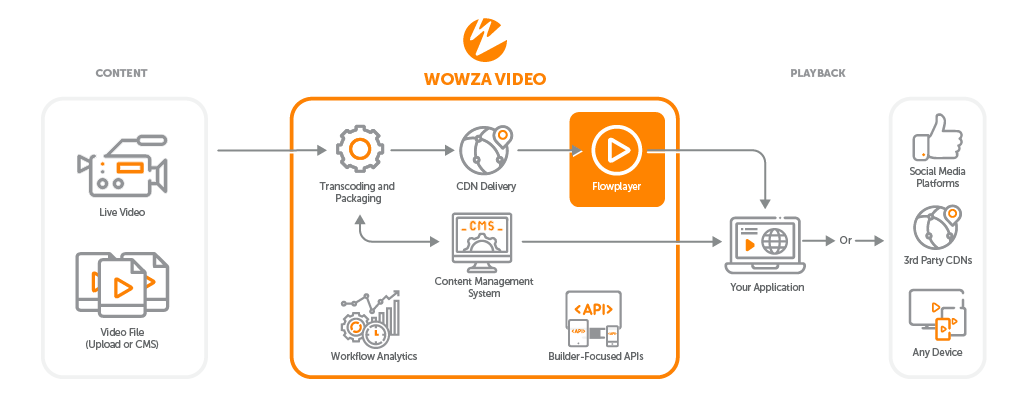 using wowza online video player