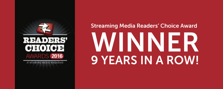 2016 Streaming Media Readers' Choice Award Winner Wowza