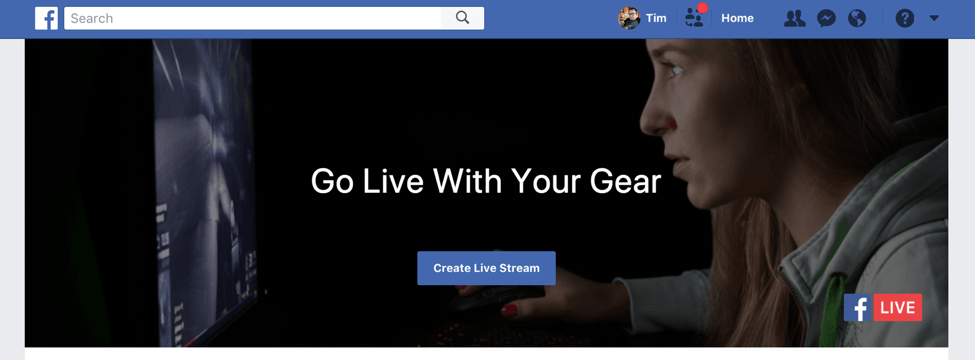 Facebook Live Create Portal 