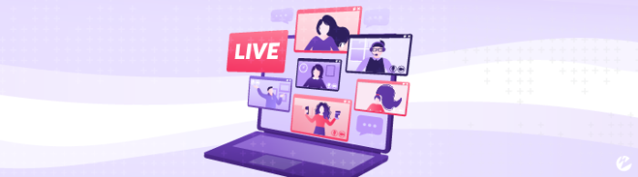 graphic of live streaming on a computer screen