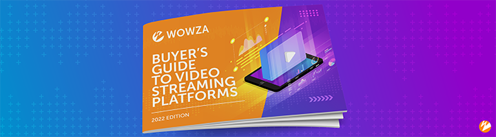 A thumbnail of a report titled, "Buyer's Guide to Video Streaming Platforms" in front of a blue and purple background.