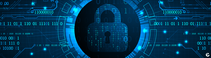 Binary numbers and a digital padlock used to depict protection and 
    security of digital assets.