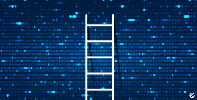 Ladder on a technological background