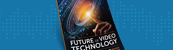 A thumbnail of a report titled The Future of Video Technology, with an image of a human hand with finger pointing toward abstract technological imagery.