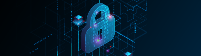 Lock symbol over dark background representing cyber security