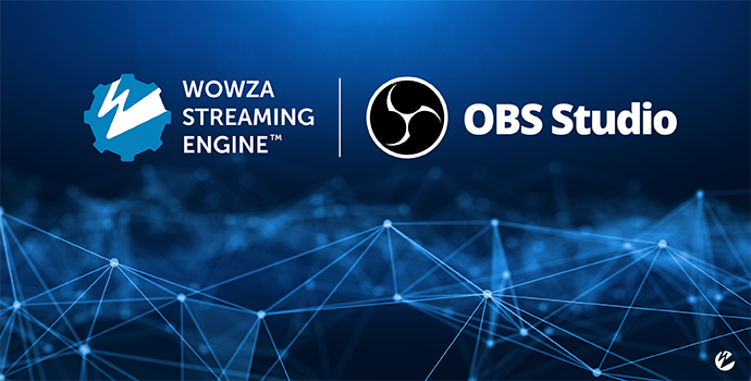 The Wowza Streaming Engine logo and the OBS Studio logo