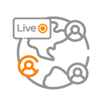 live streaming globe icon