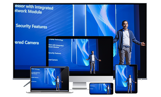 conference live event streamed on multiple devices graphic