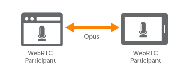 Opus Audio Exchange Between Peer WebRTC Participants