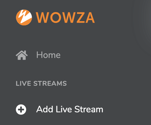 Screenshot of the Add Live Stream button in Wowza Streaming Cloud.