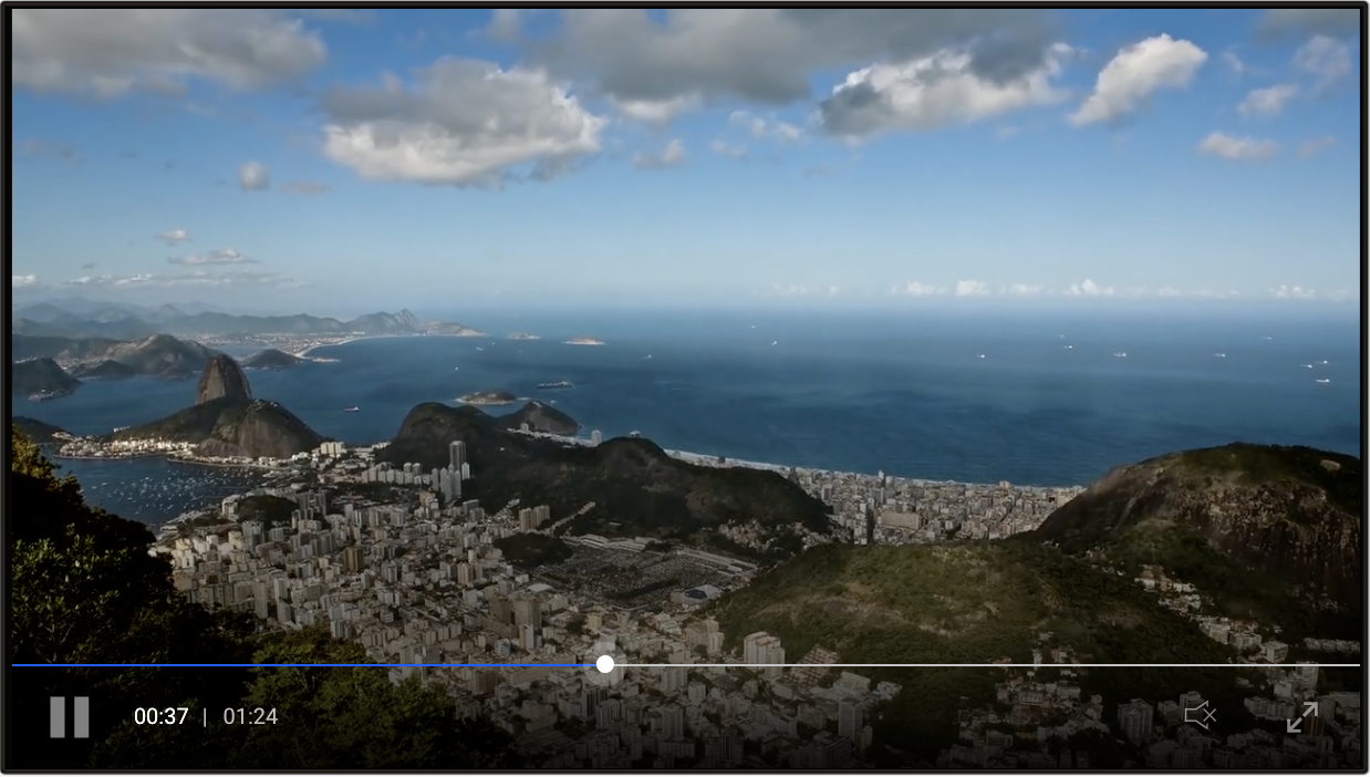 Clappr HTML5 video player with landscape scene.