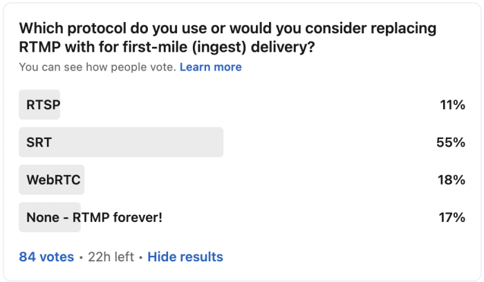 RTMP alternatives poll