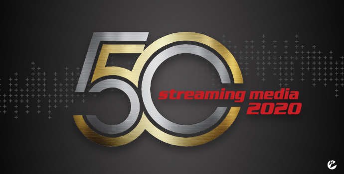 2020 Streaming Media 50 Logo and Black Background