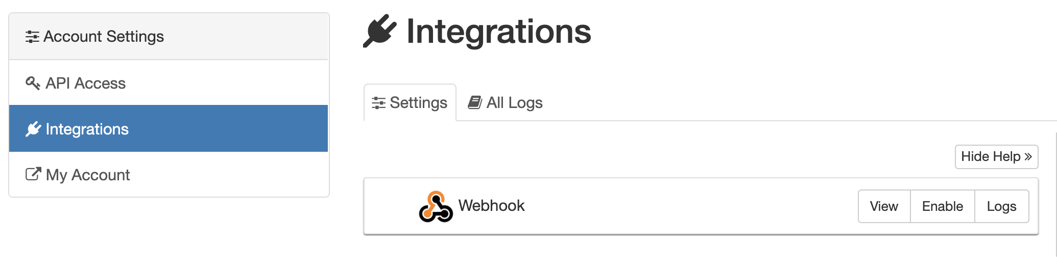 A screenshot of the integration page in Wowza Streaming Cloud.