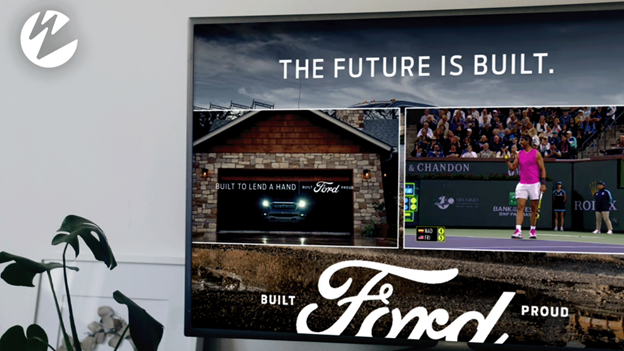 TV Screen with Ford Ad