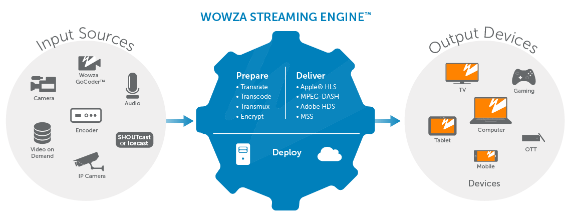 Transcoding to Support Different Protocols With Wowza Streaming Engine